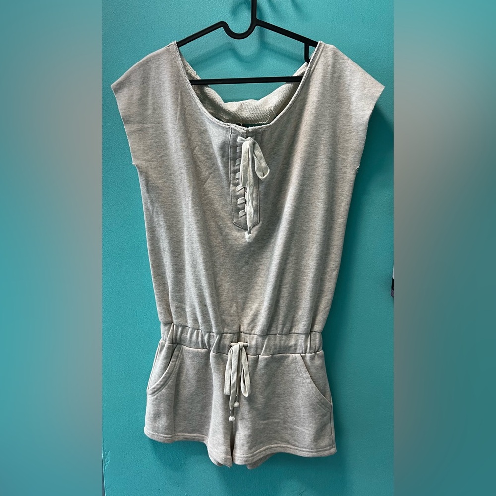 Beige Sleeveless Jumpsuit with Drawstring